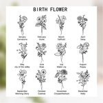 Personalised Multicolour Birth Flower Pillow Cover with Name Mother's Day Birthday Gift for Woman