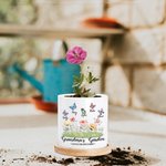 Personalized Grandma's Garden Butterfly Ceramic Plant Pot with Names Mother's Day Housewarming Gifts for Grandma Mom