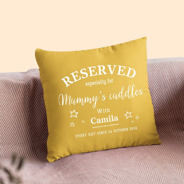 Cuscino personalizzato Mommy's Cuddles Cushion Throw Pillow Cover con nome del bambino e data di nascita Regalo per la festa della mamma per le donne