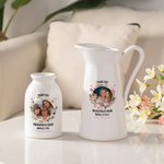 Gepersonaliseerde Geboorte Bloemen Ring Keramische Vaas met Tekst en Foto Home Decoratie Moederdag Cadeau voor Haar