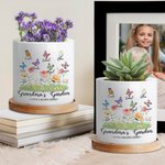 Personalized Grandma's Garden Butterfly Ceramic Plant Pot with Names Mother's Day Housewarming Gifts for Grandma Mom