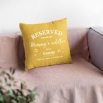 Personalizowana poszewka na poduszkę Mommy's Cuddles z imieniem dziecka i datą urodzenia Prezent na Dzień Matki dla kobiet