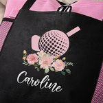 Gepersonaliseerde Golfbal Tee en Club Bloemen Gras Patroon Tas met Ritssluiting en Naam Grote Capaciteit Sport Cadeau voor Golfliefhebber