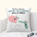 Personalizzato L'amore tra madre e figlia non conosce distanze Mappa Copri cuscino a distanza Festa del papà Festa della mamma Regalo per la famiglia