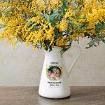 Gepersonaliseerde Geboorte Bloemen Ring Keramische Vaas met Tekst en Foto Home Decoratie Moederdag Cadeau voor Haar