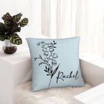 Personalised Multicolour Birth Flower Pillow Cover with Name Mother's Day Birthday Gift for Woman
