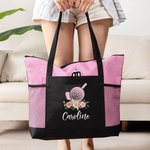 Gepersonaliseerde Golfbal Tee en Club Bloemen Gras Patroon Tas met Ritssluiting en Naam Grote Capaciteit Sport Cadeau voor Golfliefhebber
