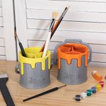 Impresión 3D personalizada Cubo de pintura estilo portalápices Cumpleaños Día del niño Regalo para niño pintor