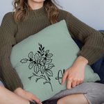 Personalised Multicolour Birth Flower Pillow Cover with Name Mother's Day Birthday Gift for Woman