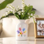 Personalized Multicolour 1-8 Handprint Bouquet Ceramic Vase with Names Mother's Day Birthday Gift for Mom