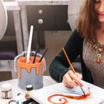 Impresión 3D personalizada Cubo de pintura estilo portalápices Cumpleaños Día del niño Regalo para niño pintor