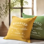 Personalizowana poszewka na poduszkę Mommy's Cuddles z imieniem dziecka i datą urodzenia Prezent na Dzień Matki dla kobiet