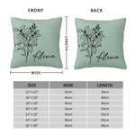 Personalised Multicolour Birth Flower Pillow Cover with Name Mother's Day Birthday Gift for Woman