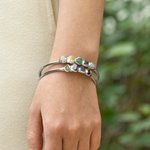 Personnalisé 1-5 cristal brut Birthstones Bracelet ajustable pour la famille Cadeau de fête des mères et d'anniversaire pour les femmes