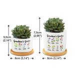 Personalisierter Pflanze Topf mit Geburtsblume und 1-8 Namen Keramik Blumentopf mit Untersetzer Muttertag Geschenk für Oma Mutter