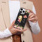 Personalised Cute Cartoon Character Phone Case with Birth Flower and Name Mother's Day Birthday Gift for Her