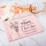 Bouquet di fiori di nascita personalizzato in cotone e lino con testo Regalo di compleanno per la festa della mamma per lei