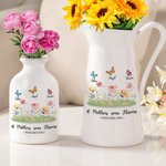 Personalised Grandma's Garden Butterfly White Ceramic Vase with 1- 8 Names Home Decoration Mother's Day Birthday Gift for Mom Grandma