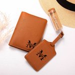 Personalised Multicolor Monogram PU Leather Passport Cover Luggage Tag Set Anniversary Birthday Gift for Travel Enthusiasts