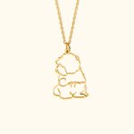 Collier de silhouette de chien personnalisé avec nom anniversaire pour les amoureux des animaux de compagnie