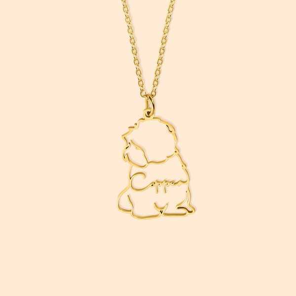 Collar Personalizado Silueta de Perro con Nombre Cumpleaños Aniversario para Amante de Mascotas