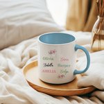 Tasse en céramique 11oz avec nom de famille et 1-6 noms d'enfants Cadeau d'anniversaire pour maman grand-mère