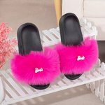 Chaussons en fausse fourrure Fashion Style Rose personnalisés avec nom Cadeau d'anniversaire pour Meilleure amie Demoiselle d'honneur