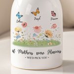 Personalised Grandma's Garden Butterfly White Ceramic Vase with 1- 8 Names Home Decoration Mother's Day Birthday Gift for Mom Grandma
