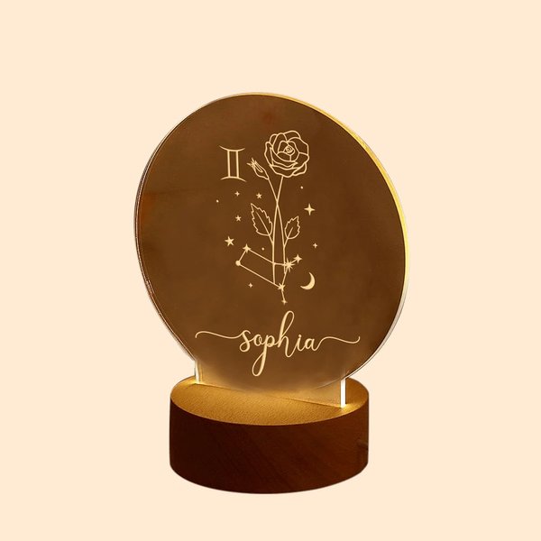 Luce notturna a LED con base in legno Decorazione per la casa Regalo di compleanno di San Valentino per coppie o bambini