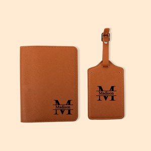 Personalisierte Mehrfarbige PU Leder Reisepasshülle Gepäckanhänger mit Namen Monogramm Jahrestag Geburtstag Geschenk für Reise-Enthusiasten