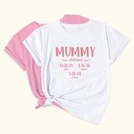 Personalized 100% Cotton T-shirt with 1-10 Names and Dates Multicolor Available Mother's Day Birthday Gift for Mommy Grandma
