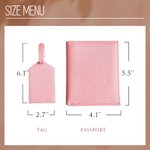 Personalised Multicolor Monogram PU Leather Passport Cover Luggage Tag Set Anniversary Birthday Gift for Travel Enthusiasts