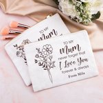Bouquet di fiori di nascita personalizzato in cotone e lino con testo Regalo di compleanno per la festa della mamma per lei