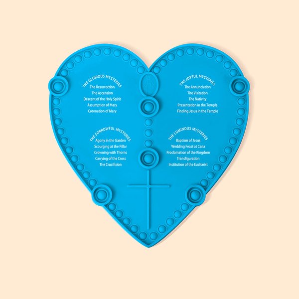 Chapelet interactif en silicone avec coeur personnalisé Outil catholique Cadeau de première communion pour enfant