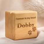 Personalised Engraving Wooden Pet Fur Photo Magnetic Keepsake Box with Name Dog Paw Rainbow Bridge Loss of Pet Memorial Gift for Pet Owner