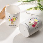 Gepersonaliseerde Geboorte Vlinder Anjer Boeket Keramische Plantenpot met Bamboe Voet en Naam Moederdag Verjaardagscadeau voor Mama Oma