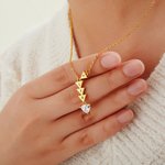 Collana di amicizia personalizzata Thank You for Being My Badass Tribe con 2 - 5 triangoli iniziali e strass Regalo di compleanno anniversario per lei