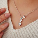 Collana di amicizia personalizzata Thank You for Being My Badass Tribe con 2 - 5 triangoli iniziali e strass Regalo di compleanno anniversario per lei