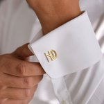 Gepersonaliseerde Overlappende Brief Manchetknoop Set van 2 Kleding Accessoires Bruiloft Cadeau voor Hem Bruidegom Bruidsjonkers