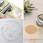 Tampon de Gaufrage Personnalisé avec Motif Initiales Prénoms Gaufreuse Invitation de Mariage Livre Cadeau de Mariage Lecture pour Nouveaux Mariés