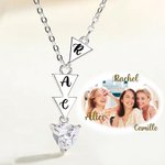Collana di amicizia personalizzata Thank You for Being My Badass Tribe con 2 - 5 triangoli iniziali e strass Regalo di compleanno anniversario per lei