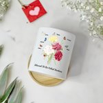 Gepersonaliseerde Geboorte Vlinder Anjer Boeket Keramische Plantenpot met Bamboe Voet en Naam Moederdag Verjaardagscadeau voor Mama Oma