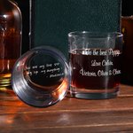 Copas de Whisky Personalizadas de 10oz Grabadas con Texto a Mano Regalo de Cumpleaños Día del Padre para Hombre Amante de los Licores