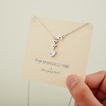 Collana di amicizia personalizzata Thank You for Being My Badass Tribe con 2 - 5 triangoli iniziali e strass Regalo di compleanno anniversario per lei