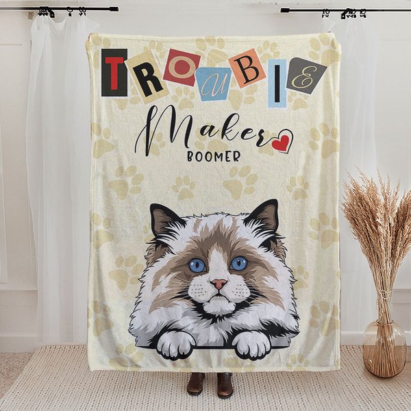 Couverture douce personnalisée avec nom pour chien, chat et animaux de compagnie Cadeau d'anniversaire pour les propriétaires d'animaux de compagnie