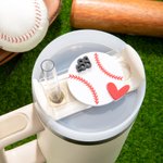 Personlig akryl baseball softball 3D-topper med nummer for Stanley Tumbler tilbehør Bursdagsgave til familievenn