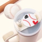 Personlig akryl baseball softball 3D-topper med nummer for Stanley Tumbler tilbehør Bursdagsgave til familievenn