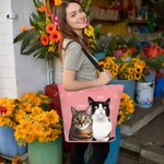Personalizzato multicolore 1-3 Foto di animali domestici Borsa Tote con nomi Compleanno Anniversario per l'amante degli animali domestici