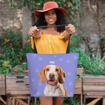 Personalizzato multicolore 1-3 Foto di animali domestici Borsa Tote con nomi Compleanno Anniversario per l'amante degli animali domestici