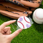 Personlig akryl baseball softball 3D-topper med nummer for Stanley Tumbler tilbehør Bursdagsgave til familievenn
